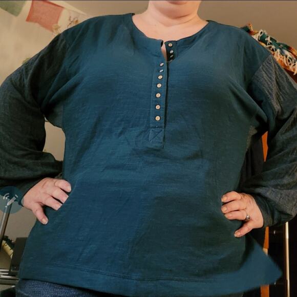 We the Free New orange Back at It oversized slouchy thermal henley size S - Picture 3 of 15